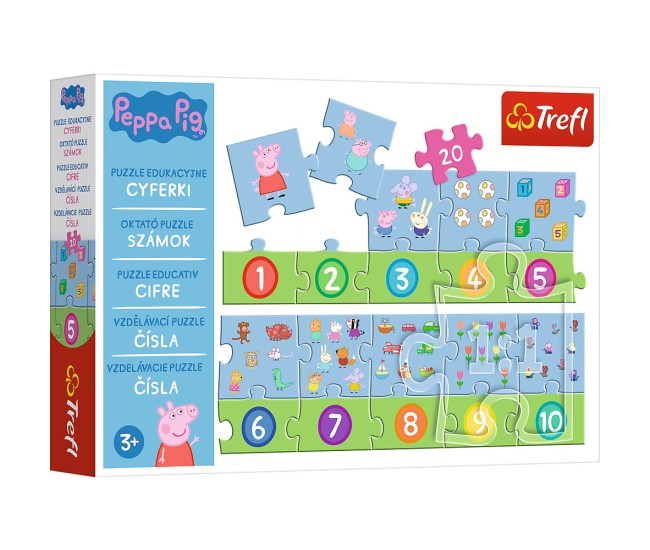 Puzzle educational 20 piese numere peppa pig Puzzle educational 20 piese numere peppa pig