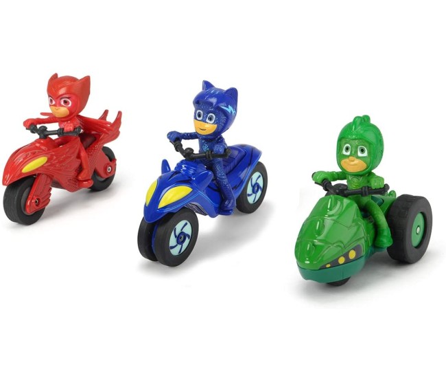 Eroi in pijamale set 3 motociclete cu figurina scara 1:64 Eroi in pijamale set 3 motociclete cu figurina scara 1:64