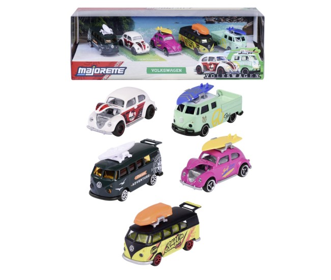 Majorette set 5 masinute metalice volkswagen 7.5cm