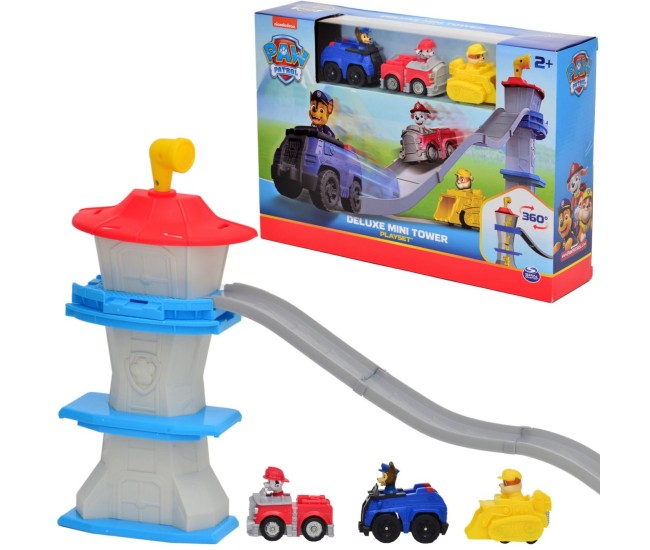 Patrula catelusilor set de joaca turn mini deluxe cu figurine si masinute