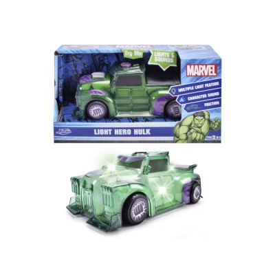 Jada marvel masinuta light hero hulk cu sunete si lumini scara 1:32