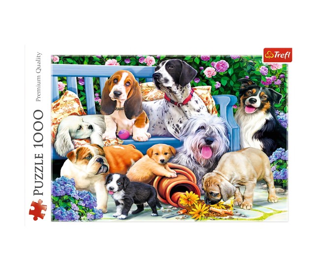 Puzzle trefl 1000 caini in gradina Puzzle trefl 1000 caini in gradina