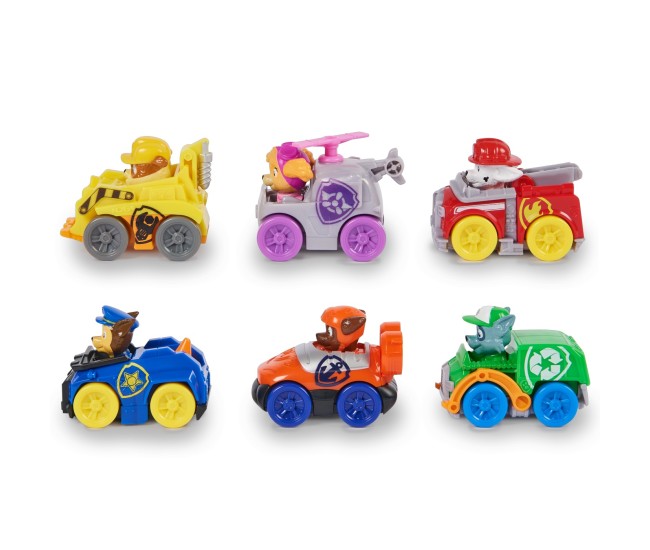 Patrula catelusilor pup squad racers pachet cadou 6 vehicule de baza Patrula catelusilor pup squad racers pachet cadou 6 vehicule de baza