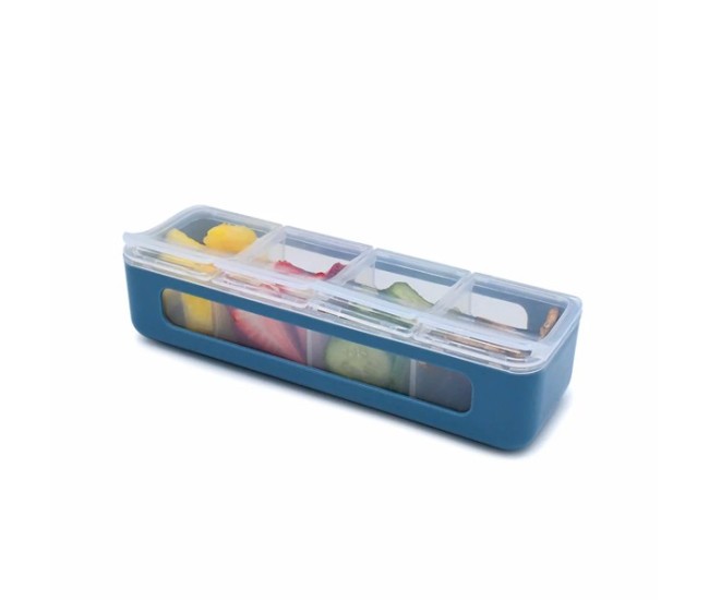 Cutie snack 4 compartimente, melii, blue