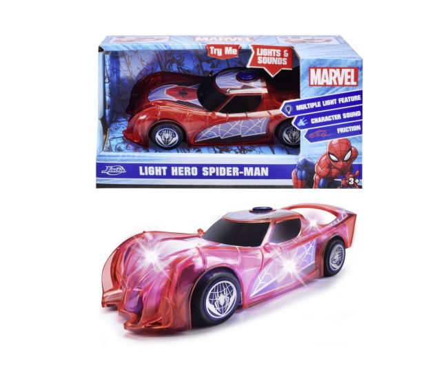 Jada marvel masinuta light hero spider man cu sunete si lumini scara 1:32 Jada marvel masinuta light hero spider man cu sunete si lumini scara 1:32