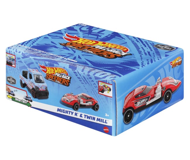Hot wheels set 2 masinute metalice pull back mighty k si twin mill 1:43 Hot wheels set 2 masinute metalice pull back mighty k si twin mill 1:43