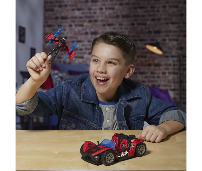 Marvel spider man venom versus lansator auto si figurina miles morales Marvel spider man venom versus lansator auto si figurina miles morales