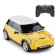 Masina cu telecomanda mini cooper galbena cu scara 1 la 24 Masina cu telecomanda mini cooper galbena cu scara 1 la 24