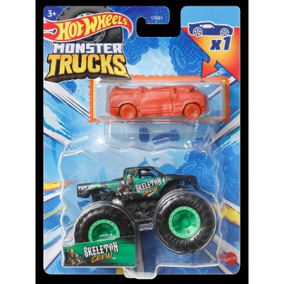 Hot wheels monster truck si masinuta metalica skeleton crew