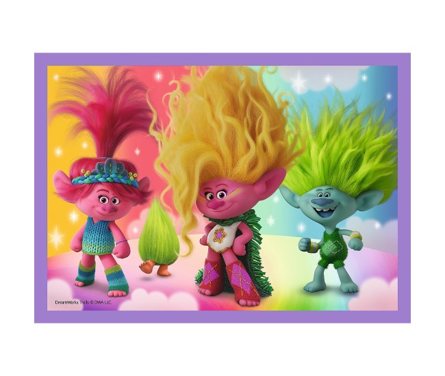 Puzzles 4in1 trolii aventurile trolilor colorati