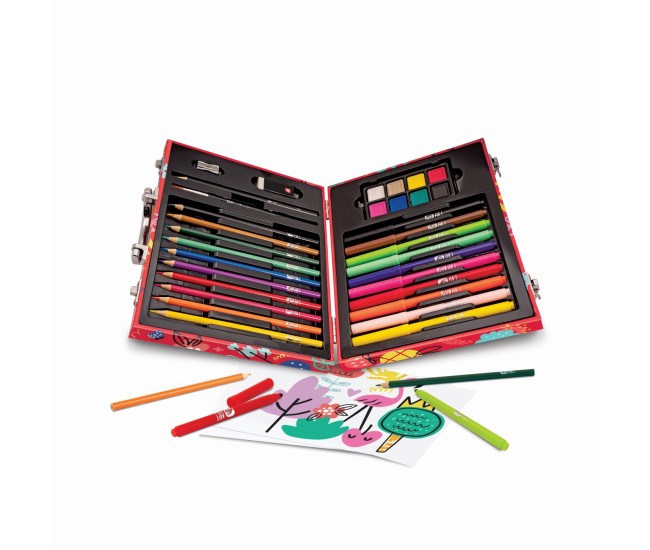 Happi hobbi art case set de desen deluxe cu 50 de accesorii lumea mea