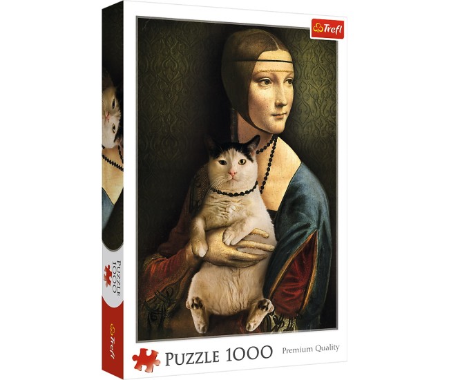 Puzzle 1000 doamna cu pisica Puzzle 1000 doamna cu pisica