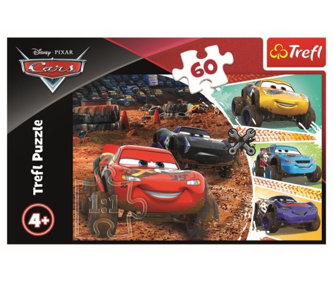 Puzzle trefl 60 fulger mcqueen cu prietenii Puzzle trefl 60 fulger mcqueen cu prietenii