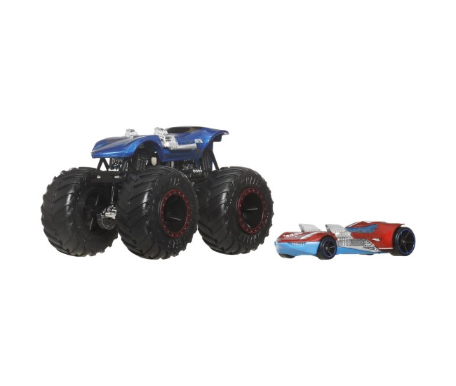 Hot wheels monster truck si masinuta metalica twin mill