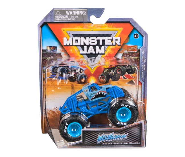 Monster jam masinuta metalica megalodon albastru scara 1 la 64 Monster jam masinuta metalica megalodon albastru scara 1 la 64