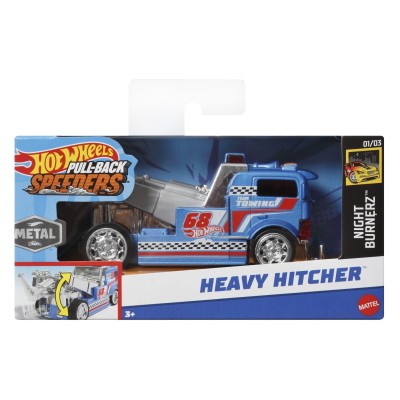 Hot wheels masinuta metalica cu sistem pull back heavy hitcher scara 1:43