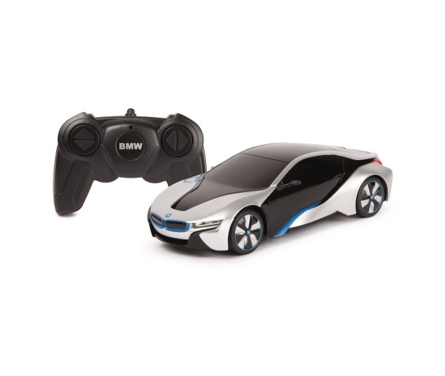 Masina cu telecomanda bmw i8 argintie scara 1 la 24 Masina cu telecomanda bmw i8 argintie scara 1 la 24