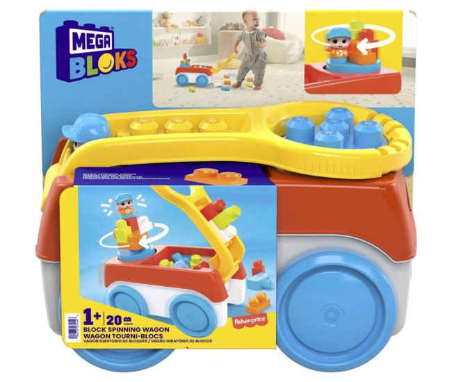 Mega bloks set de constructie 20 piese caruciorul care se invarte Mega bloks set de constructie 20 piese caruciorul care se invarte