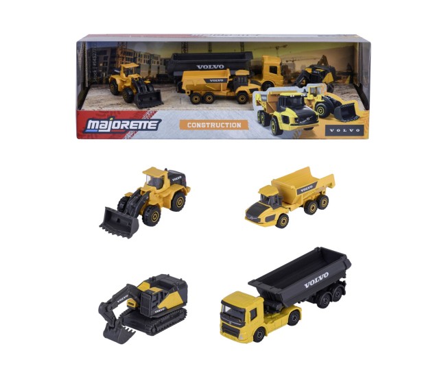 Majorette set 4 utilaje metalice volvo construction 7.5cm Majorette set 4 utilaje metalice volvo construction 7.5cm