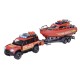 Majorette set masina de pompieri land rover si barca de salvare Majorette set masina de pompieri land rover si barca de salvare
