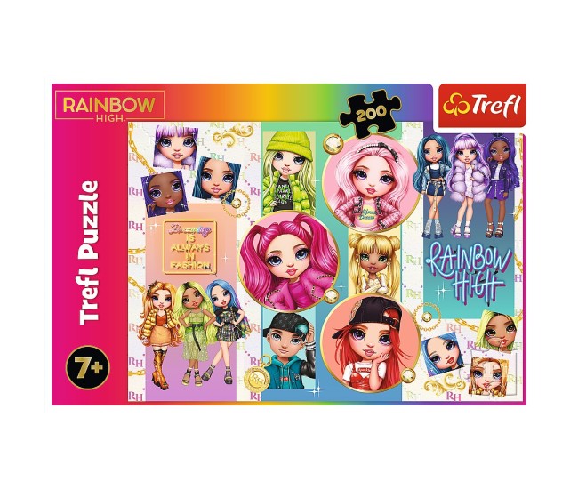 Puzzle trefl 200 rainbowhigh papusile Puzzle trefl 200 rainbowhigh papusile