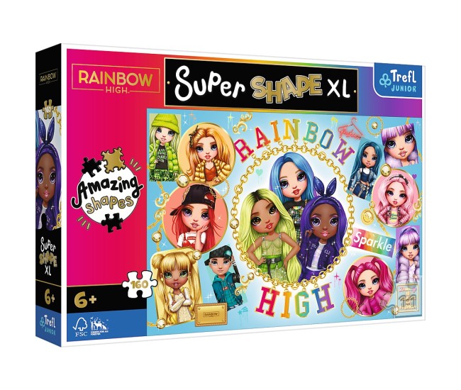 Puzzle trefl primo super shape xxl 160 rainbow high prietenele colorate
