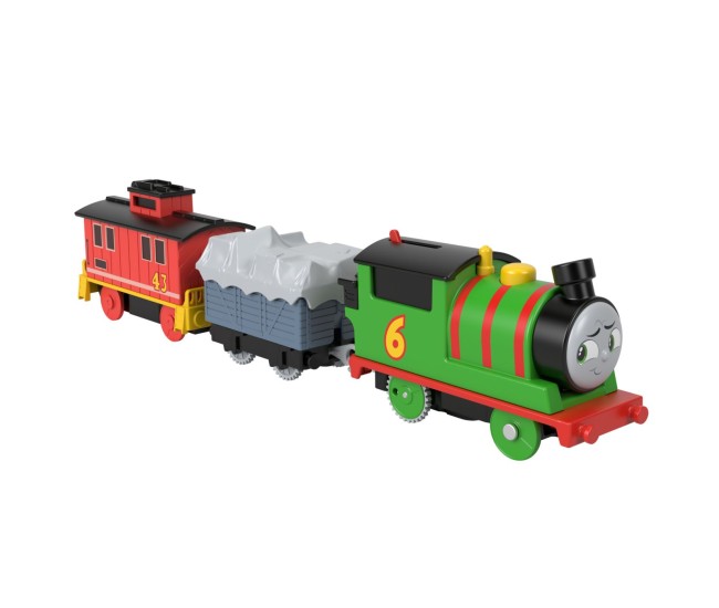 Thomas locomotiva motorizata percy brake car bruno cu 2 vagoane Thomas locomotiva motorizata percy brake car bruno cu 2 vagoane