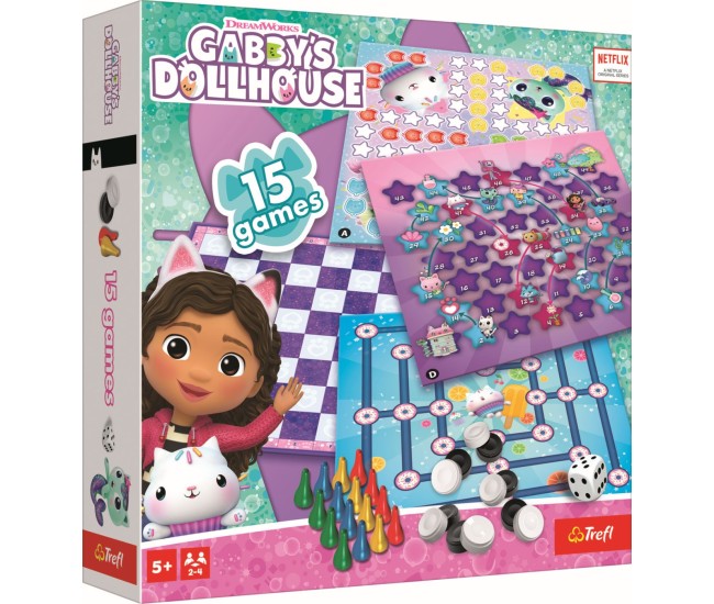 Trefl gabbys dollhouse set 15 jocuri clasice Trefl gabbys dollhouse set 15 jocuri clasice