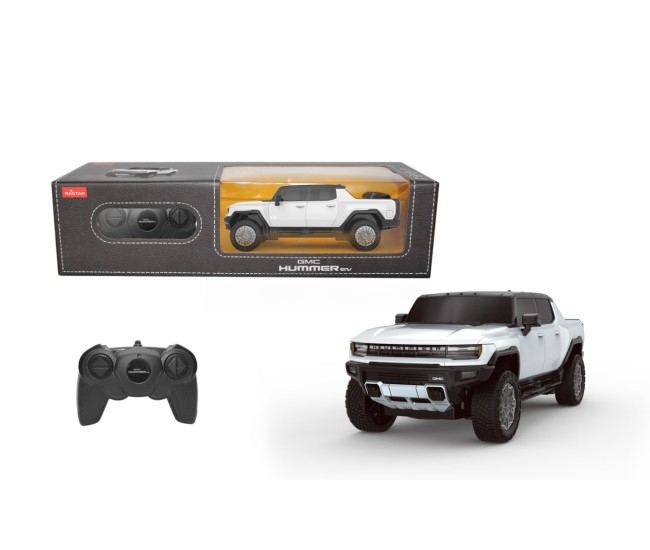 Masina cu telecomanda hummer ev alb cu scara 1 la 24 Masina cu telecomanda hummer ev alb cu scara 1 la 24