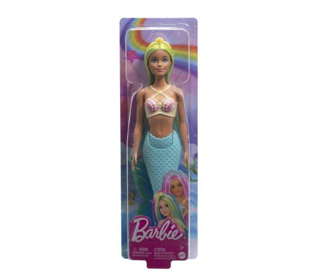 Barbie dreamtropia papusa sirena cu corset galben si coada albastra Barbie dreamtropia papusa sirena cu corset galben si coada albastra
