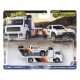 Hot wheels transportator fleet street cu masinuta toyota off road truck scara 1:64 Hot wheels transportator fleet street cu masinuta toyota off road truck scara 1:64