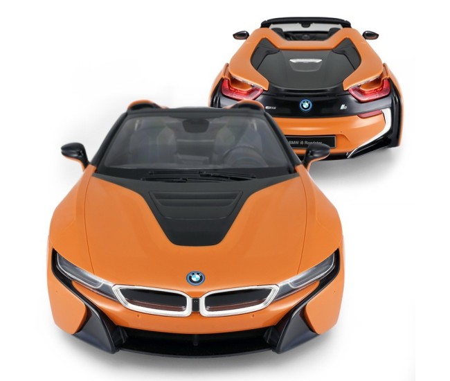 Masina cu telecomanda bmw i8 portocalie scara 1 la 12 Masina cu telecomanda bmw i8 portocalie scara 1 la 12