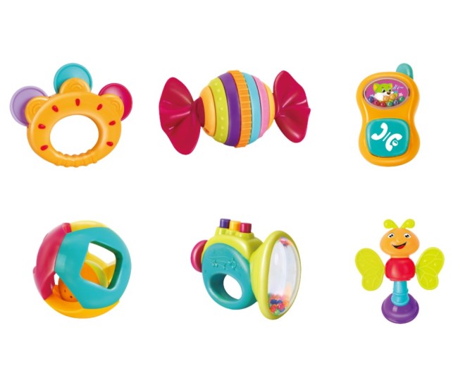Set 6 jucarii zornaitoare pentru bebelusi Set 6 jucarii zornaitoare pentru bebelusi