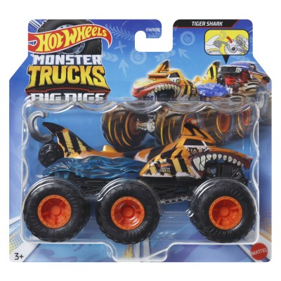 Hot wheels monster truck big rigs masinuta metalica cu 6 roti tiger shark scara 1:64 Hot wheels monster truck big rigs masinuta metalica cu 6 roti tiger shark scara 1:64