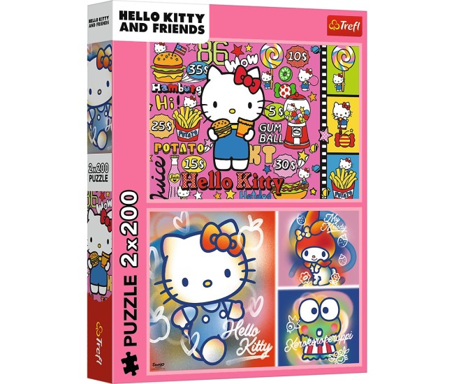 Puzzle trefl 2x200 hello kitty si prietenii Puzzle trefl 2x200 hello kitty si prietenii