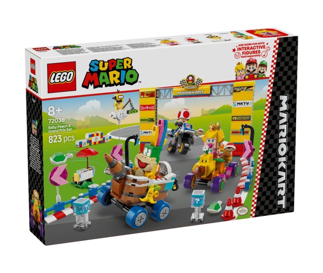 Lego super mario mario kart set baby peach si grand prix 72036 Lego super mario mario kart set baby peach si grand prix 72036