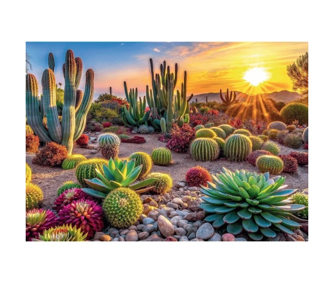 Puzzle trefl 1000 colectia sua flori de desert poster inclus Puzzle trefl 1000 colectia sua flori de desert poster inclus