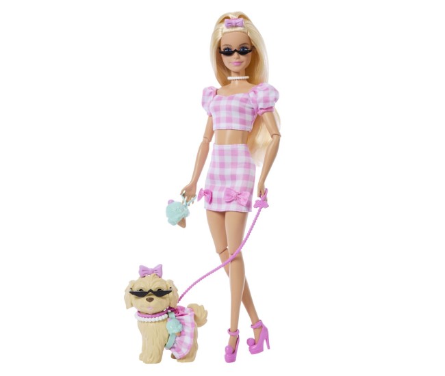 Barbie twinning looks set papusa barbie blonda si catel cu accesorii Barbie twinning looks set papusa barbie blonda si catel cu accesorii