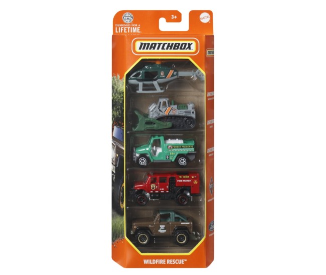 Matchbox set 5 masinute metalice mbx wildfire rescue scara 1:64 Matchbox set 5 masinute metalice mbx wildfire rescue scara 1:64