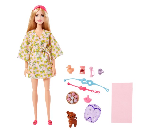 Barbie set de joaca cu accesorii papusa barbie o zi la spa Barbie set de joaca cu accesorii papusa barbie o zi la spa