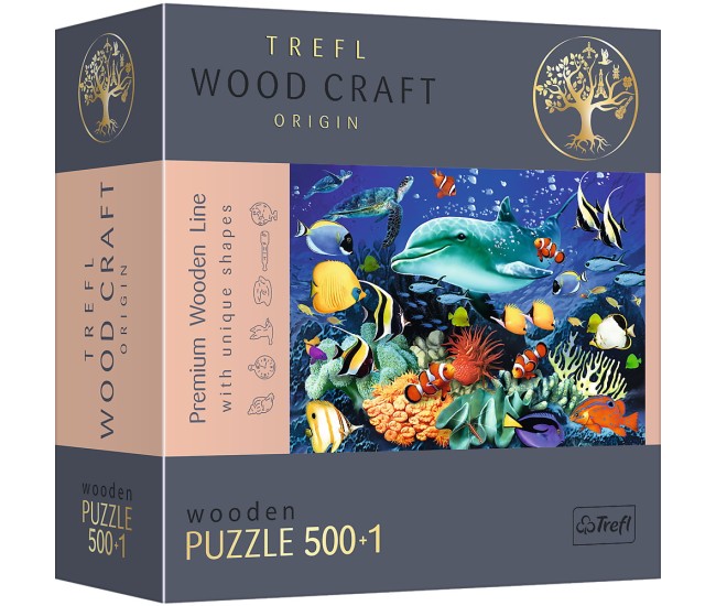 Puzzle trefl din lemn 500+1 piese viata marina Puzzle trefl din lemn 500+1 piese viata marina