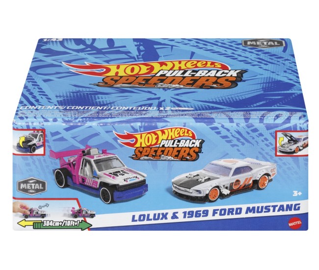 Hot wheels set 2 masinute metalice pull back lolux si 1969 ford mustang 1:43 Hot wheels set 2 masinute metalice pull back lolux si 1969 ford mustang 1:43