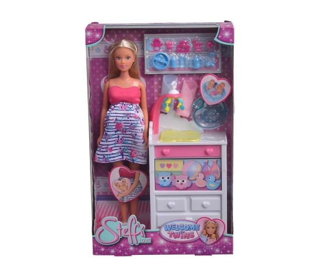 Papusa steffi cu gemeni si accesorii Papusa steffi cu gemeni si accesorii