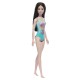 Papusa barbie bruneta cu costum de baie albastru Papusa barbie bruneta cu costum de baie albastru