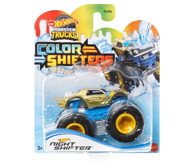 Hot wheels monster truck camion night shifter cu culori schimbatoare scara 1:64 Hot wheels monster truck camion night shifter cu culori schimbatoare scara 1:64