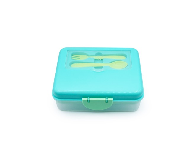 Cutie pranz bento 2 nivele cu tacamuri melii blue mint lime Cutie pranz bento 2 nivele cu tacamuri melii blue mint lime