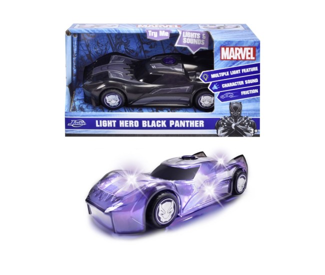 Jada marvel masinuta light black panther cu sunete si lumini scara 1:32 Jada marvel masinuta light black panther cu sunete si lumini scara 1:32