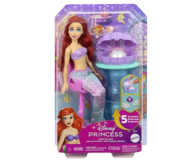 Disney princess papusa ariel si masuta de machiaj cu surprize Disney princess papusa ariel si masuta de machiaj cu surprize