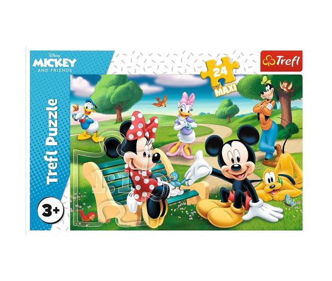 Puzzle trefl 24 maxi mickey mouse intre prieteni Puzzle trefl 24 maxi mickey mouse intre prieteni