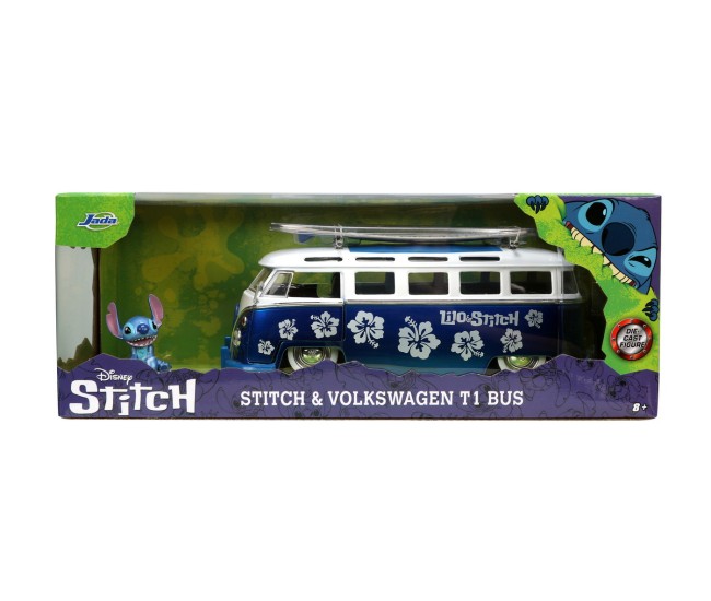 Jada autobuz metalic si figurina stitch scara 1:24 Jada autobuz metalic si figurina stitch scara 1:24